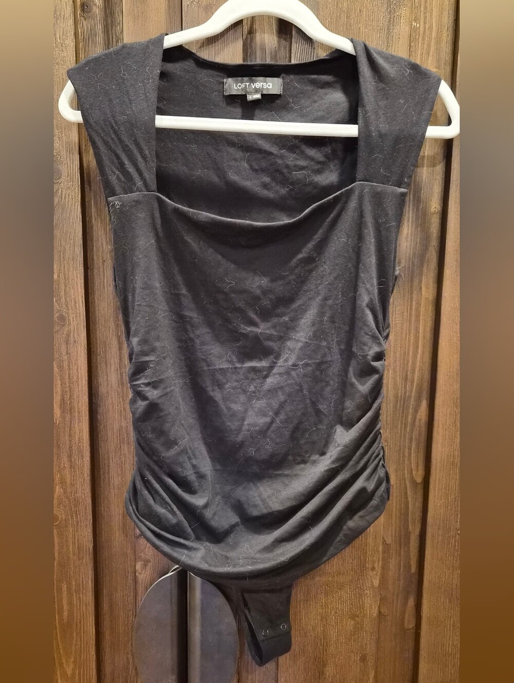 LOFT Black Draped Sleeveless Bodysuit